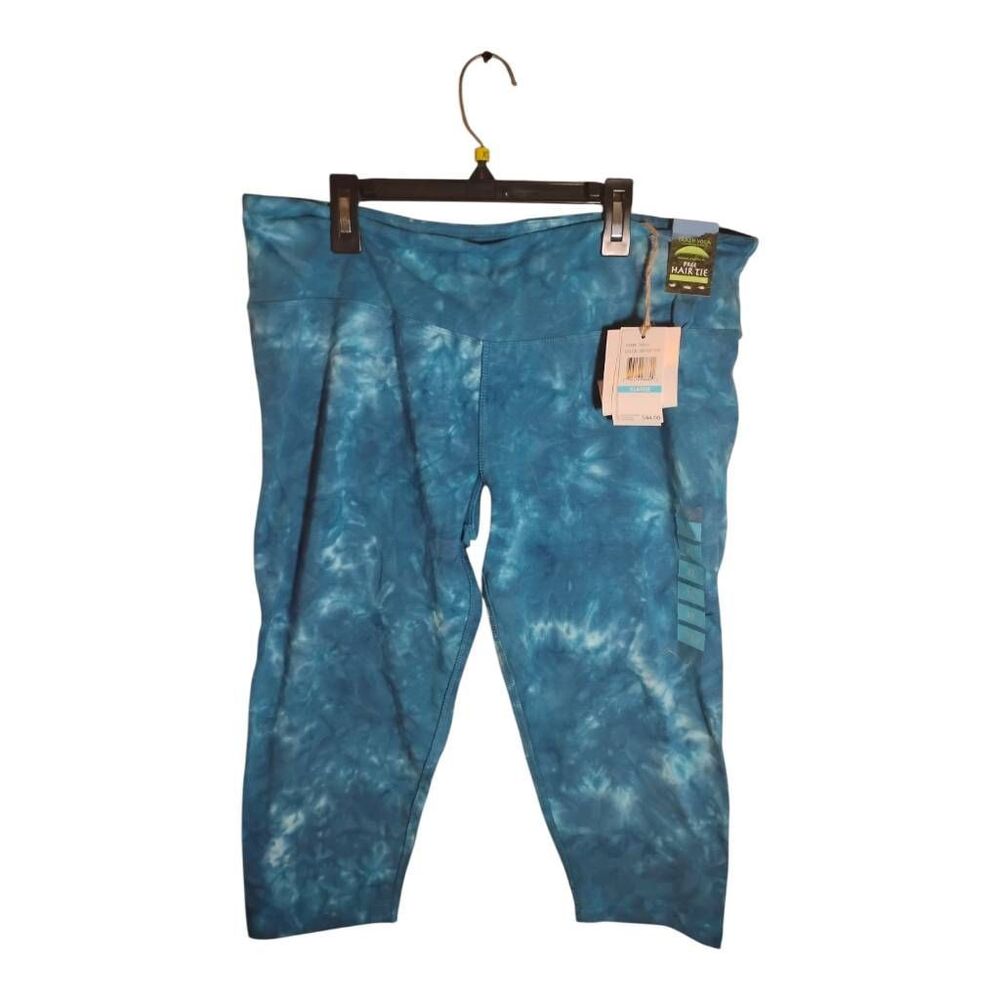 Earth Yoga Blue Tie Dye Capri Pants Size Extra Large NWT
